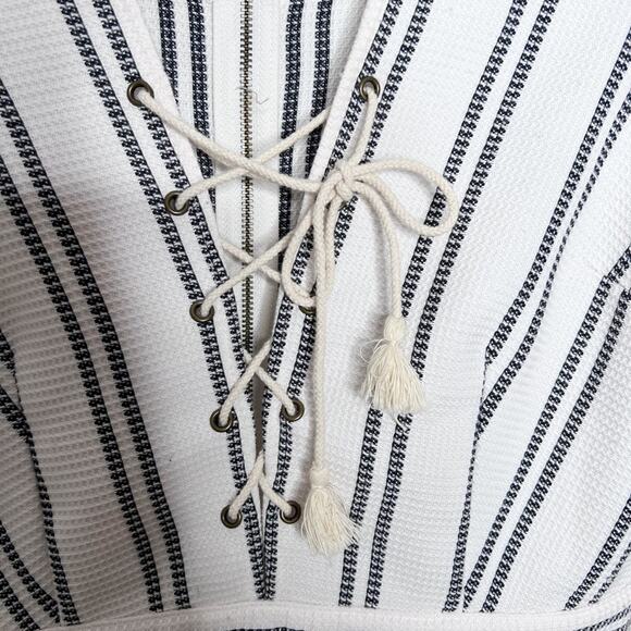Saylor Emilia Baja Striped Romper Ivory Size M - Picture 4 of 6
